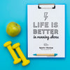 Clipboard With Weights Beside And Apple Psd