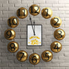 Clock Out Of Golden Balloons With Tablet On Middle Psd