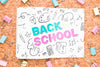 Close-Up Back To School Drawing Next To Clips Mock-Up Psd