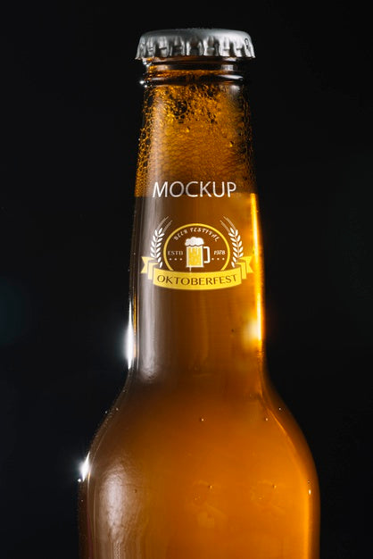 Close-Up Beer Bottle Neck Psd