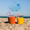 Close Up Beverage Glasses On The Beach With Copy Space Psd