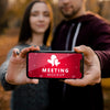 Close-Up Blurry Couple Holding Phone Psd