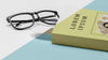 Close-Up Book Mock-Up With Glasses Psd