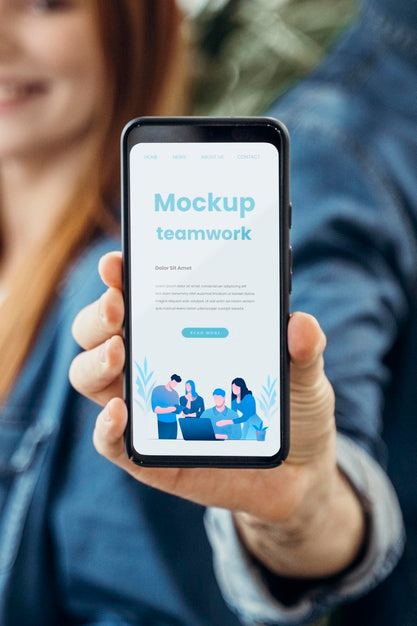 Close Up Business People With Phone Psd