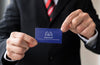 Close-Up Businessman Holding Business Card Mock-Up With Both Hands Psd