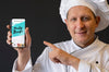 Close-Up Chef Holding Smartphone Psd
