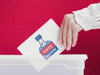 Close-Up Female Putting Ballot Mock-Up In Box Psd