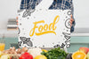 Close-Up Food Message Beside Vegetables Psd