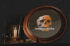 Close-Up Halloween Round Frame With Skull Psd
