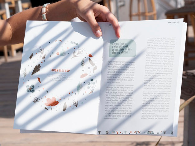Close-Up Hand Holding A Nature Magazine Mock Up Psd