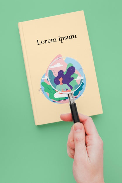 Close-Up Hand Holding Magnifying Glass Psd