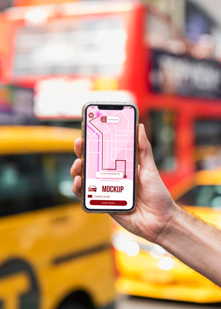 Close-Up Hand Holding Phone Mock-Up Psd