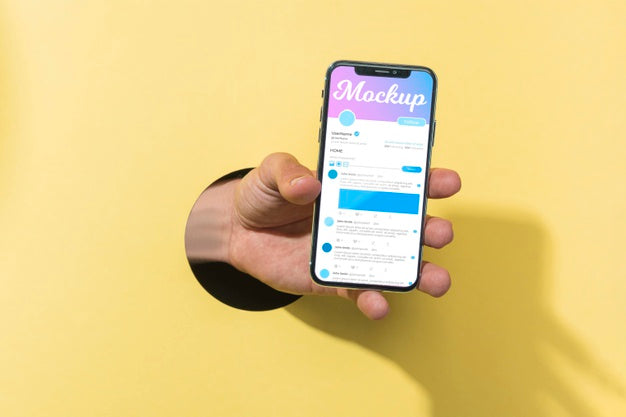 Close-Up Hand Holding Phone Psd