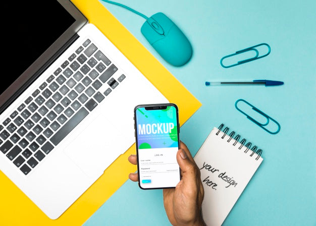 Close-Up Hand Holding Smartphone Psd