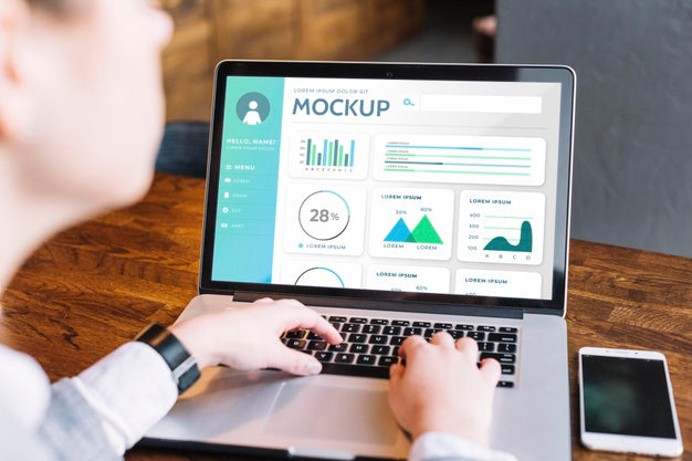 Close-Up Hand Typing On Keyboard Mockup Psd