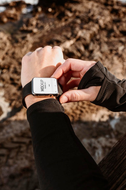 Close Up Hand Wearing Watch Psd