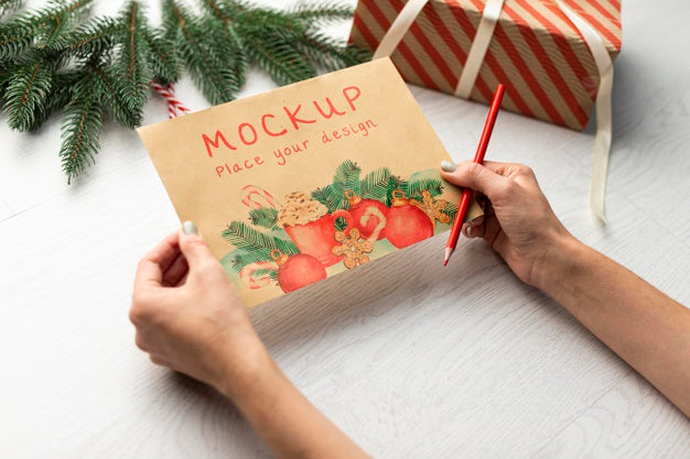 Close-Up Hands Holding Card Psd