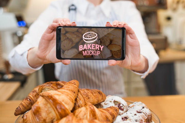 Close-Up Hands Holding Smartphone Psd