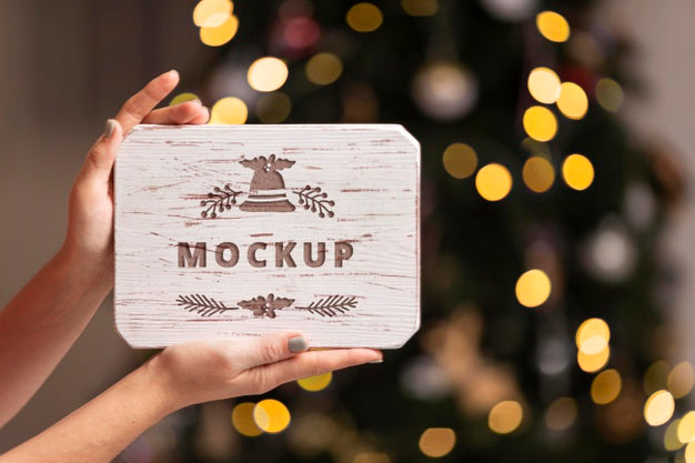 Close-Up Hands Holding Wood Piece Psd