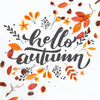 Close-Up Hello Autumn Quote With Dried Leaves Psd
