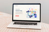 Close-Up Laptop With Digital Marketing Landing Page Psd