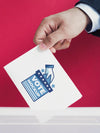 Close-Up Male Putting Ballot Mock-Up In Box Psd