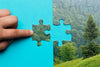 Close-Up Man Making A Puzzle Psd