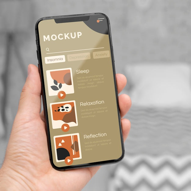 Close Up Mobile Screen Mock Up Psd
