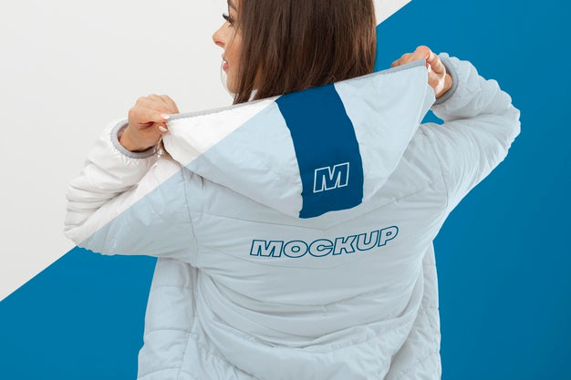 Close Up Model With Warm Jacket Psd