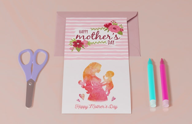 Close-Up Mothers Day Greeting Card Psd