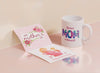 Close-Up Mothers Day Greeting Card With Mug Psd