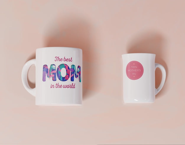 Close-Up Mothers Day Mugs Psd