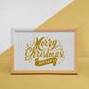 Close-Up Of A Merry Christmas Frame With Mock-Up Psd