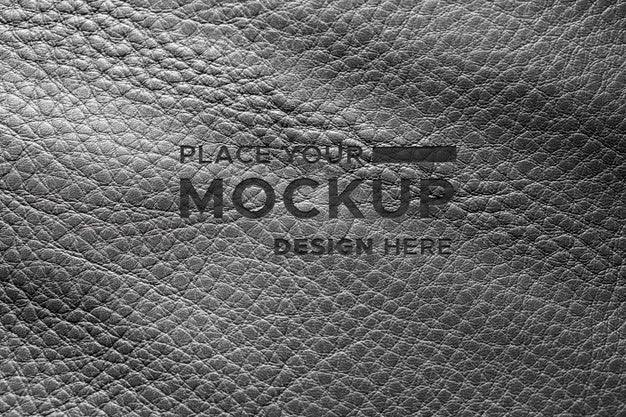 Close-Up Of Black Leather Material Psd