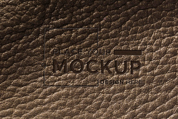 Close-Up Of Brown Leather Surface Mock-Up Psd