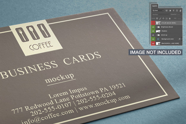 Close-Up Of Horizontal Business Card Mockup Psd