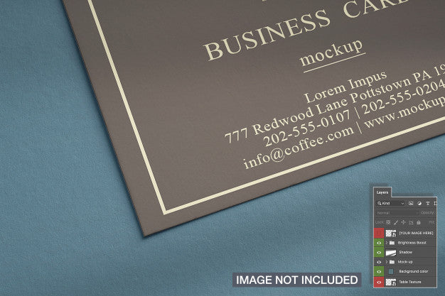 Close-Up Of Horizontal Business Card Mockup Psd
