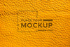 Close-Up Of Mock-Up Yellow Leather Psd