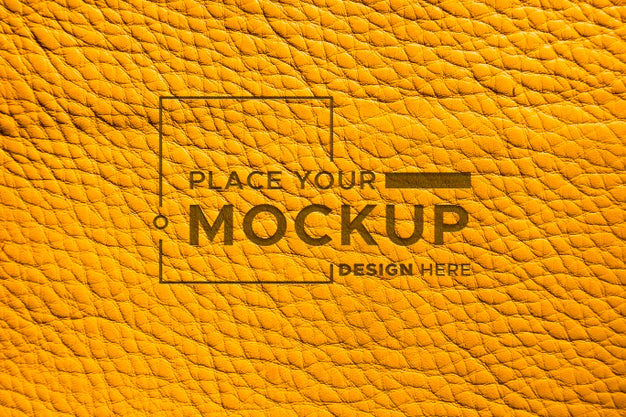 Close-Up Of Mock-Up Yellow Leather Psd