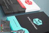 Close-Up Of Two Business Card Stack Mockup Psd