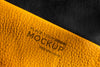 Close-Up Of Yellow Leather Mock-Up Psd