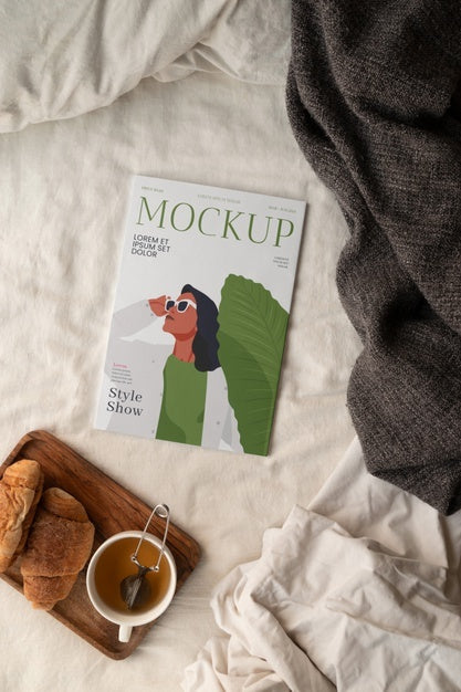 Close Up On Magazine In The Bedroom Psd