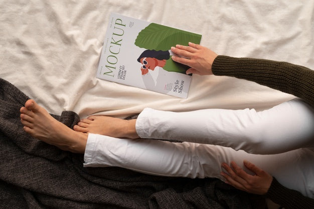 Close Up On Magazine In The Bedroom Psd