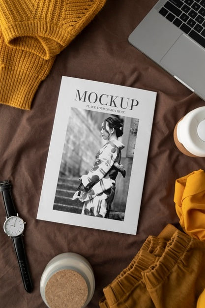 Close Up On Magazine In The Bedroom Psd