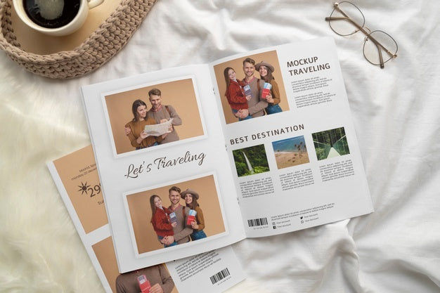 Close Up On Magazine In The Bedroom Psd
