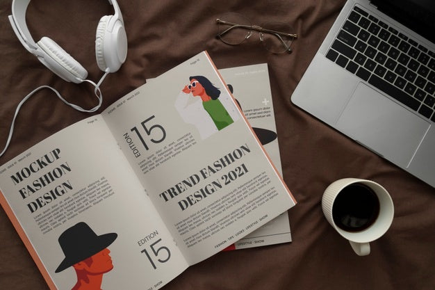 Close Up On Magazine In The Bedroom Psd