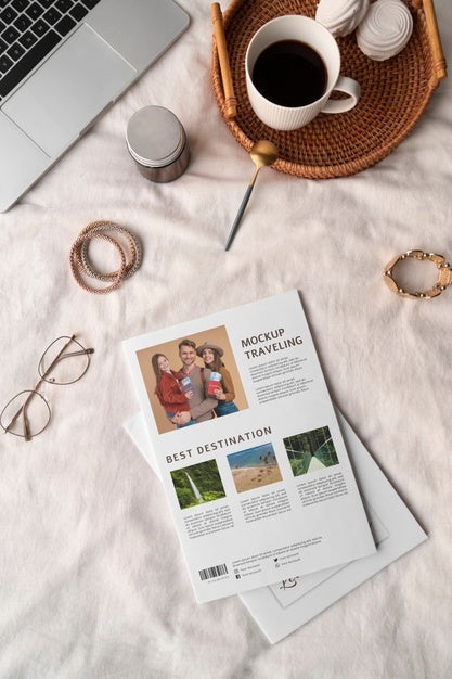 Close Up On Magazine In The Bedroom Psd