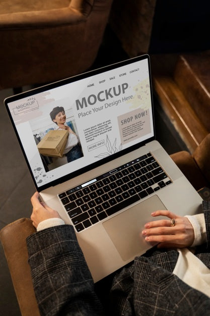 Close Up On Online Shopping Concept Mockup Psd