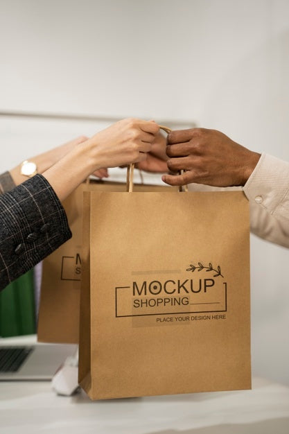 Close Up On Paper Bag Mockup Psd