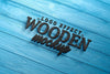 Close Up On Wooden Logotype Mockup Psd